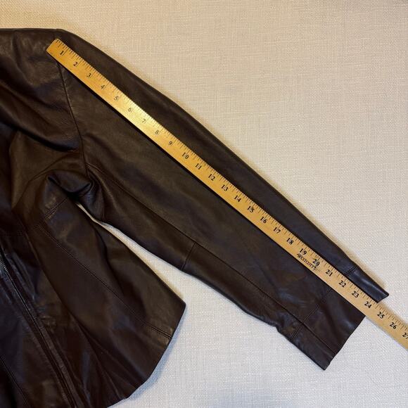 Style & Co. Chocolate Brown Genuine Leather Jacket – Women’s 18W - Picture 6 of 15